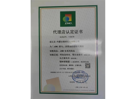 代理認(rèn)定證書 